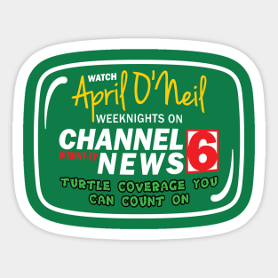 April O'Neil on Channel 6 News Sticker